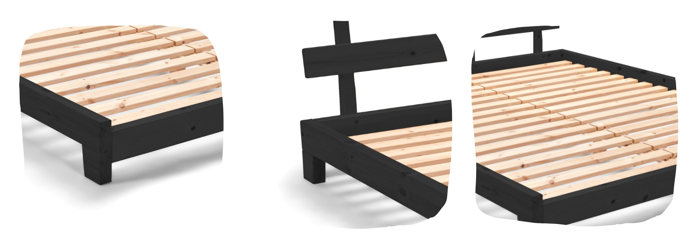 Detale łóżko Futon Aischa