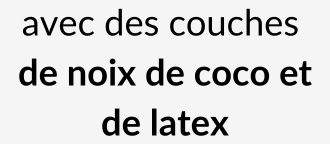 Matelas avec des couches de noix de coco et de latex