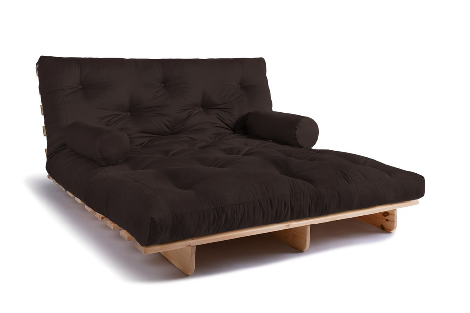 Canapé lit 160x200 - Slim Basic Classic - Pascall Futon Marron