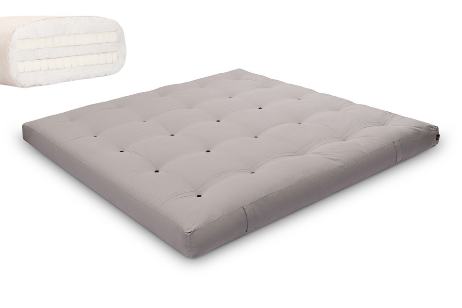Matelas 200x200 naturel avec latex - Futon Medium Duo Latex - Pascall Gris