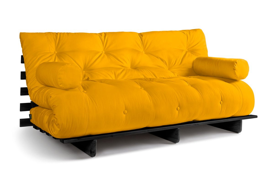 Canapé lit 180x200 - Slim Comfort Black - Pascall Futon Jaune