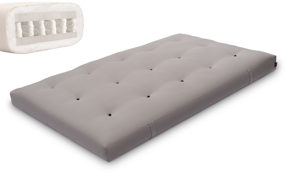 Matelas 120x200 naturel - Futon Hybrid Pocket H3 - Pascall Gris