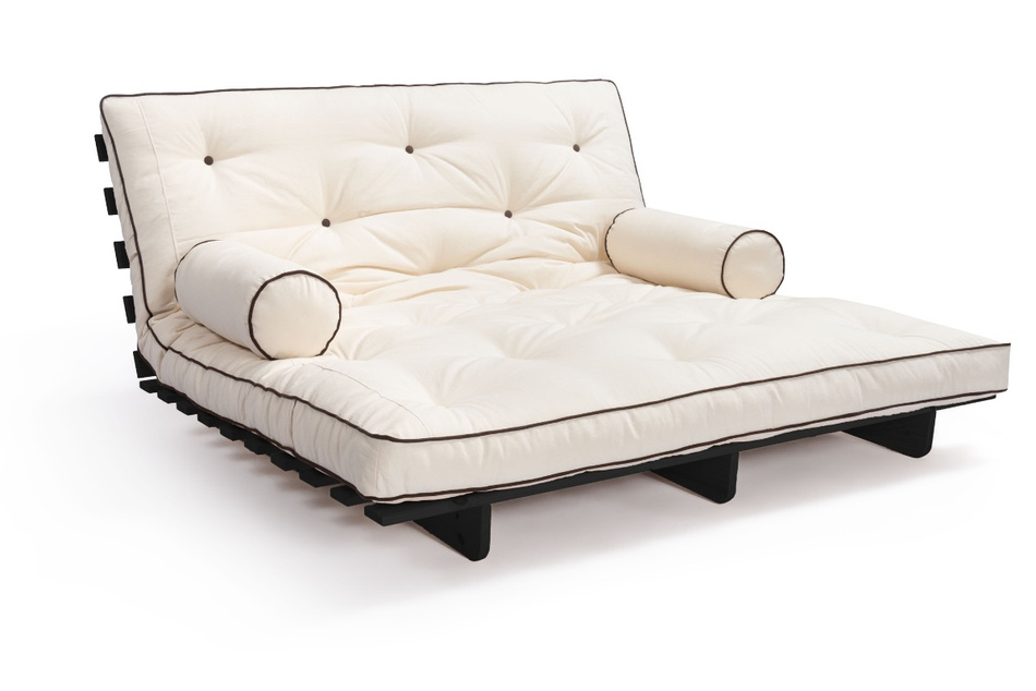 Canapé lit 180x200 - Slim Comfort Kedro Black - Pascall Futon Ecru