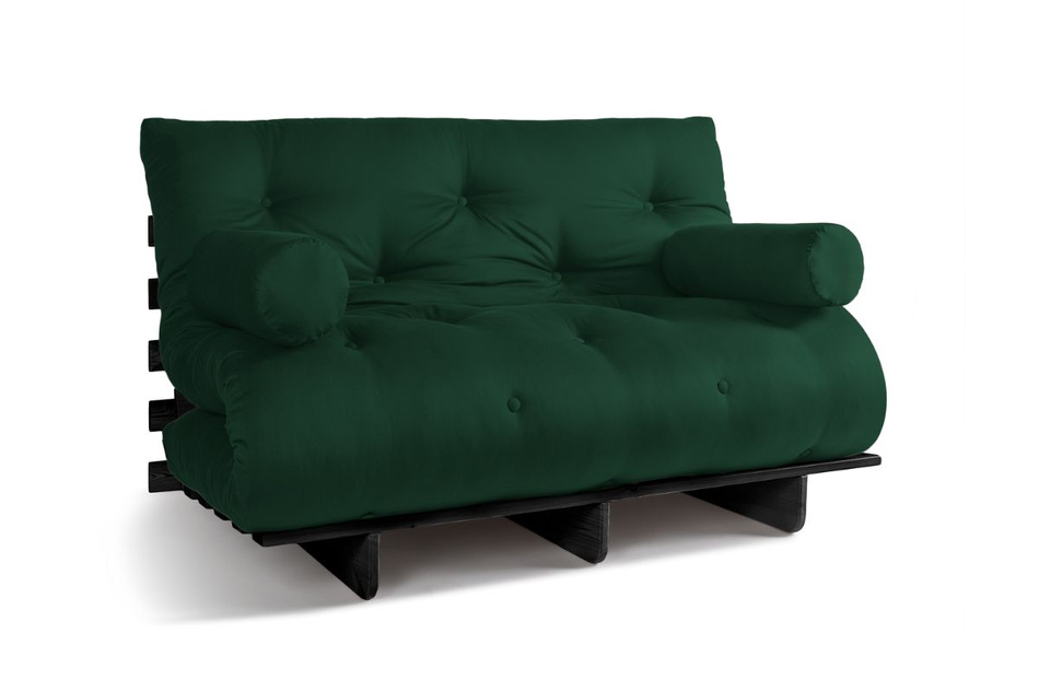 Canapé lit 140x200 - Slim Basic Black - Pascall Futon Vert Bouteille