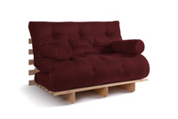 Canapé lit 120x200 - Slim Comfort Classic - Pascall Futon Bordeaux