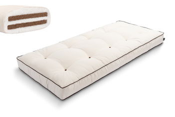 Matelas 90x200 naturel avec coco - Futon Medium Duo Coco - Pascall Kedro Ecru