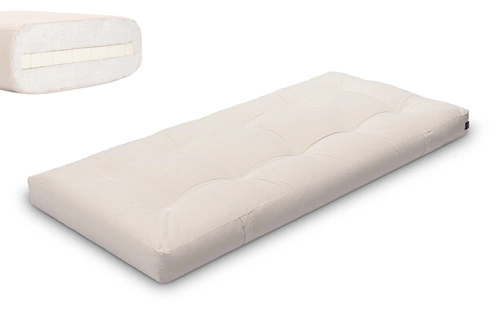 Ecru \ Coton non tissé + 3 cm de couche de latex \ 90x200 cm