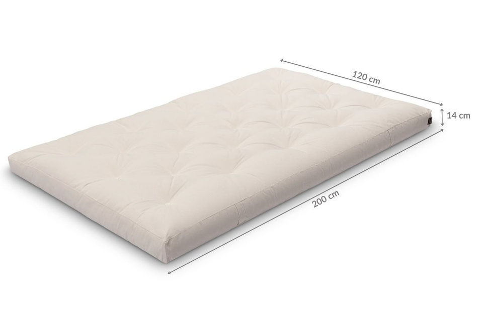 Matelas 120x200 naturel - Futon Slim Natural - Pascall Ecru