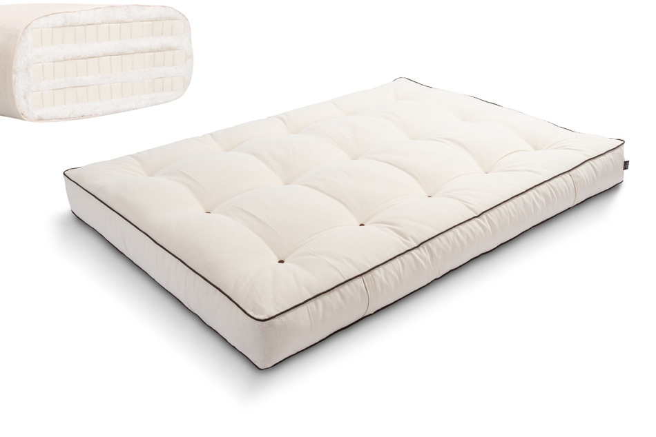 Matelas 140x200 naturel avec latex - Futon Comfort Trio Latex - Pascall Kedro Ecru