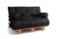 Canapé lit 140x200 - Slim Comfort Classic - Pascall Futon Noir