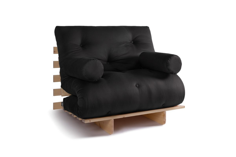 Canapé lit 90x200 - Slim Exclusive Classic - Pascall Futon Noir