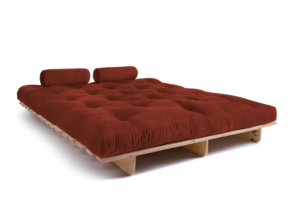 Canapé lit 160x200 - Slim Exclusive Classic - Pascall Futon Brique
