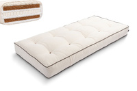Matelas 90x200 naturel avec de la laine, latex et 2x coco - Futon Comfort Wool Hard Kedro - Pascall Ecru