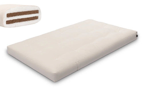 Ecru \ Coton non tissé + 2 x 3 cm de couche de noix de coco \ 120x200 cm