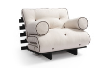 Canapé lit 90x200 - Slim Basic Kedro Black - Pascall Futon Lin