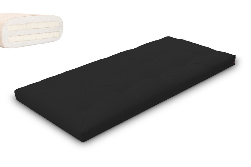 Matelas 90x200 naturel avec latex - Futon Slim Duo Latex - Pascall Noir