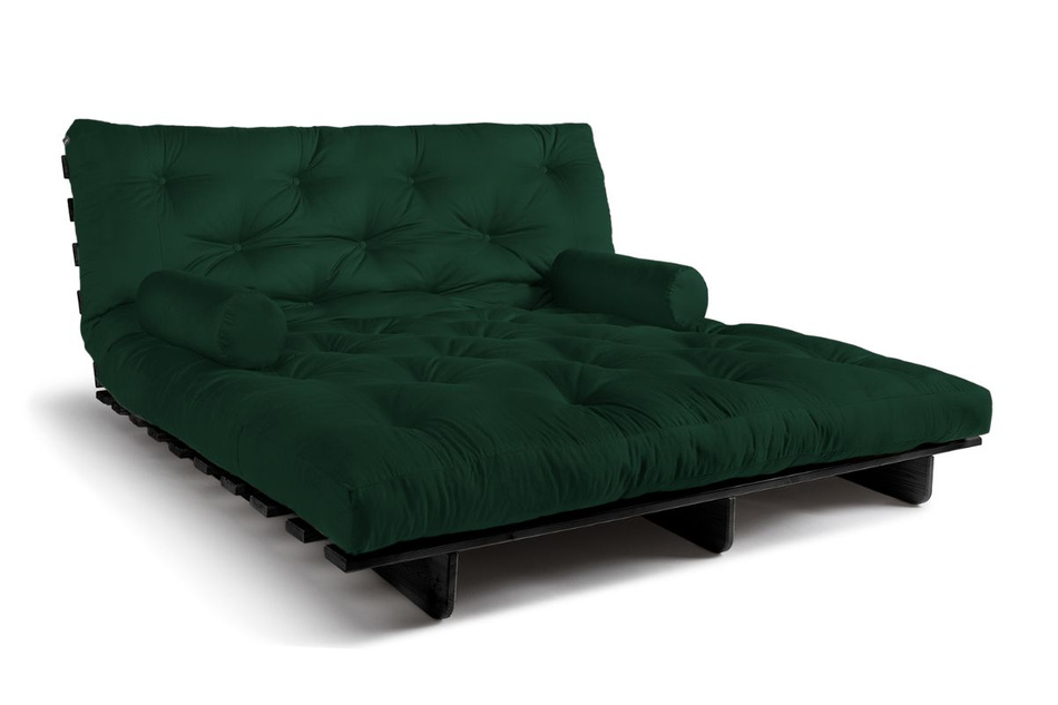 Canapé lit 180x200 - Slim Comfort Black - Pascall Futon Vert Bouteille