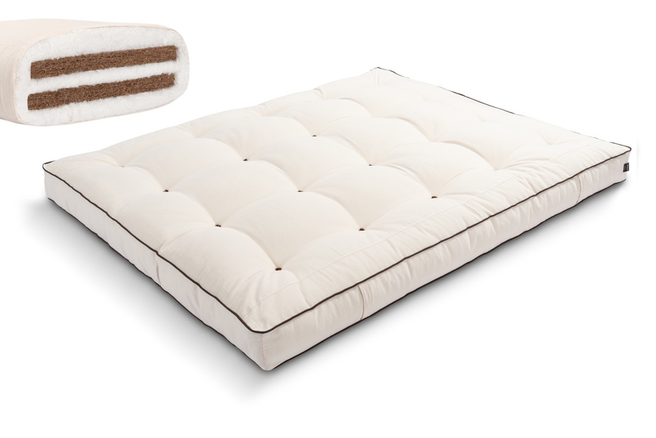 Matelas 180x200 naturel avec coco - Futon Medium Duo Coco - Pascall Kedro Ecru