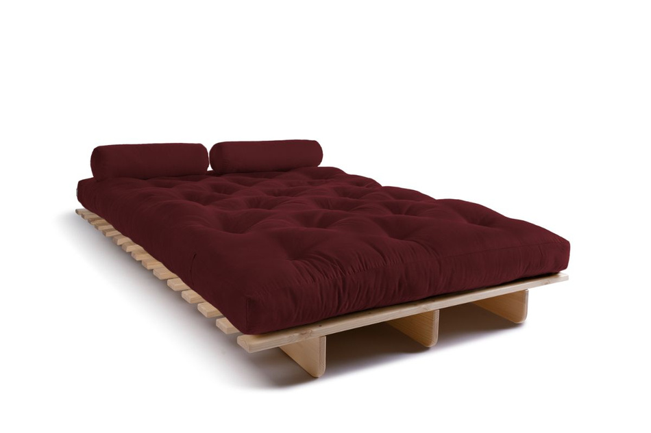 Canapé lit 120x200 - Slim Exclusive Classic - Pascall Futon Bordeaux
