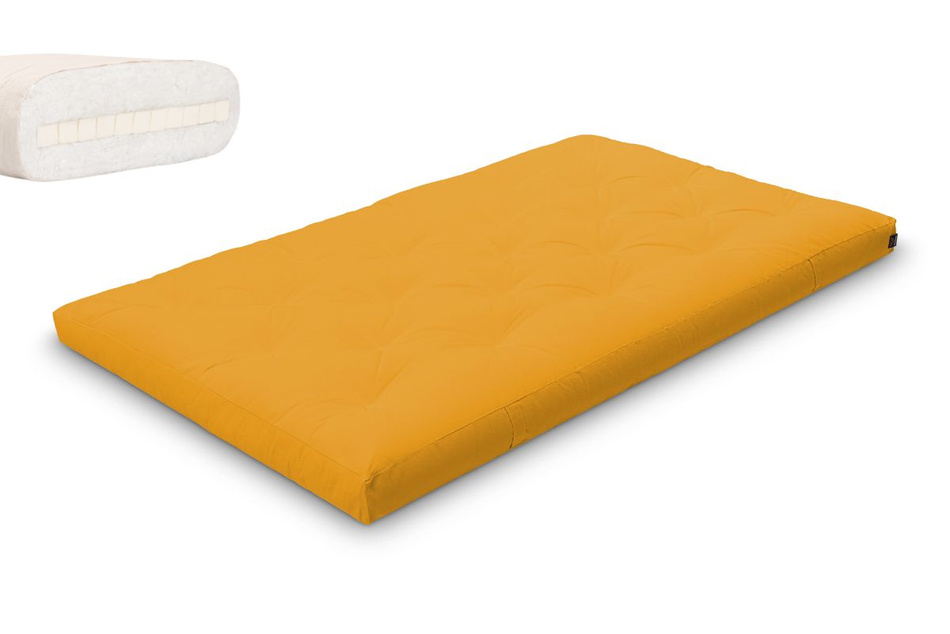 Matelas 120x200 naturel avec latex - Futon Slim Latex - Pascall Jaune