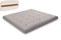 Matelas 200x200 naturel avec de la laine, coco et 2x latex - Futon Comfort Wool - Pascall Gris