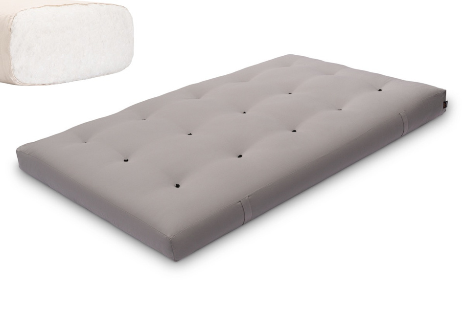Matelas 120x200 naturel - Futon Comfort Natural - Pascall Gris