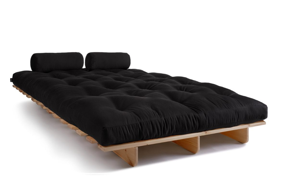 Canapé lit 140x200 - Slim Comfort Classic - Pascall Futon Noir