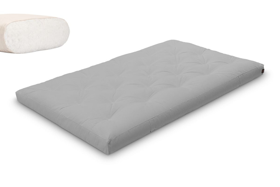 Matelas 120x200 naturel - Futon Slim Natural - Pascall Gris Clair