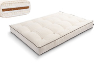 Matelas 120x200 naturel avec de la laine, coco et 2x latex - Futon Comfort Wool Kedro - Pascall Ecru