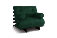 Canapé lit 90x200 - Slim Basic Black - Pascall Futon Vert Bouteille