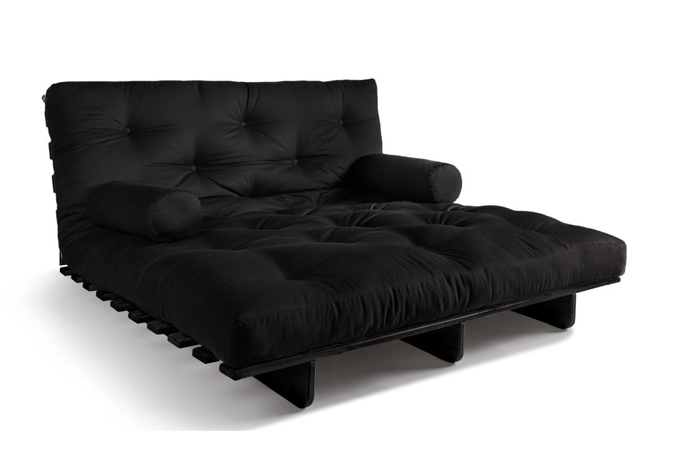 Canapé lit 140x200 - Slim Exclusive Black - Pascall Futon Noir