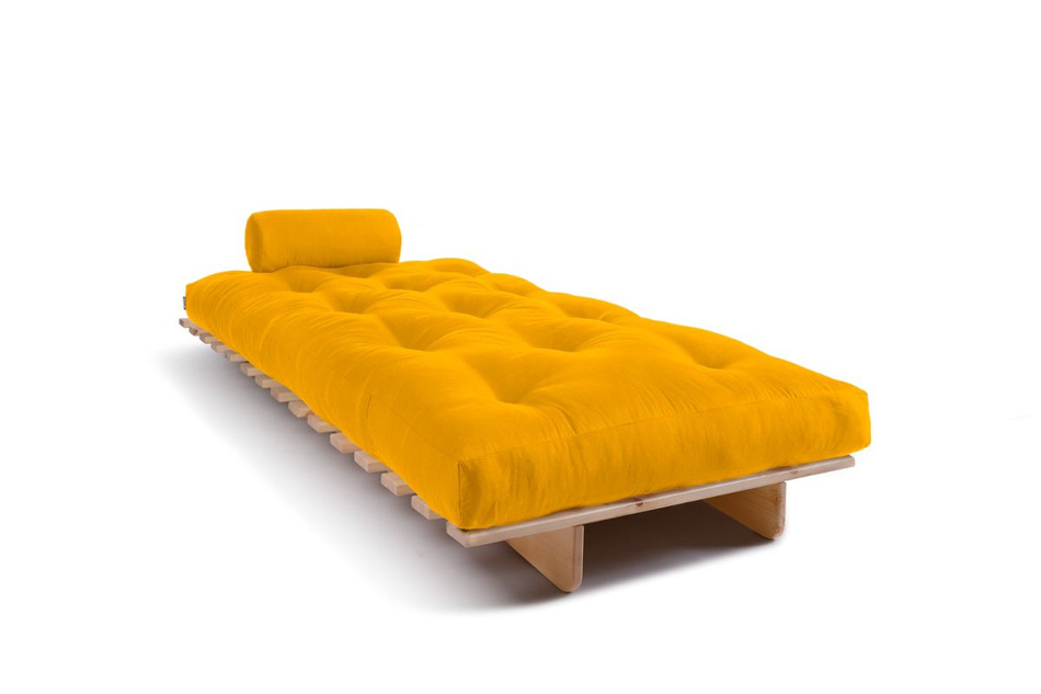 Canapé lit 90x200 - Slim Basic Classic - Pascall Futon Jaune