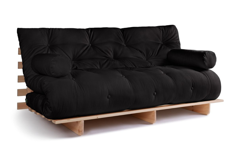 Canapé lit 180x200 - Slim Comfort Classic - Pascall Futon Noir