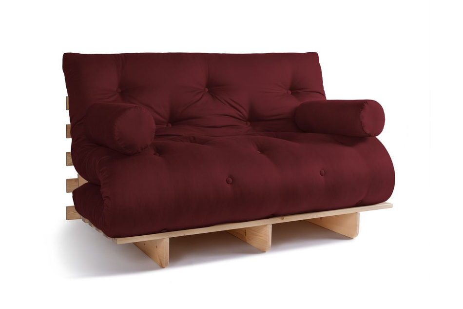 Canapé lit 140x200 - Slim Basic Classic - Pascall Futon Bordeaux