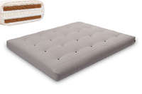 Matelas 160x200 naturel avec de la laine, latex et 2x coco - Futon Comfort Wool Hard - Pascall Gris