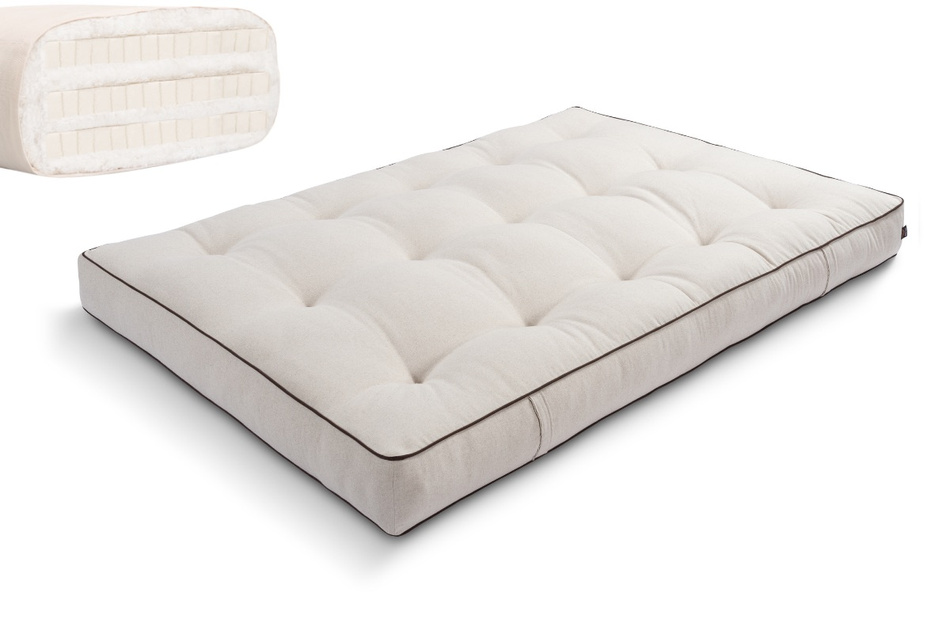 Matelas 120x200 naturel avec latex - Futon Comfort Trio Latex - Pascall Kedro Lin