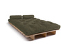 Canapé lit 120x200 - Slim Basic Classic - Pascall Futon Kaki