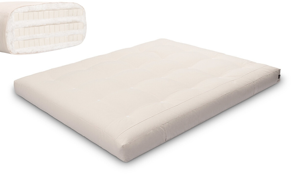 Matelas 160x200 naturel avec latex - Futon Comfort Trio Latex - Pascall Ecru