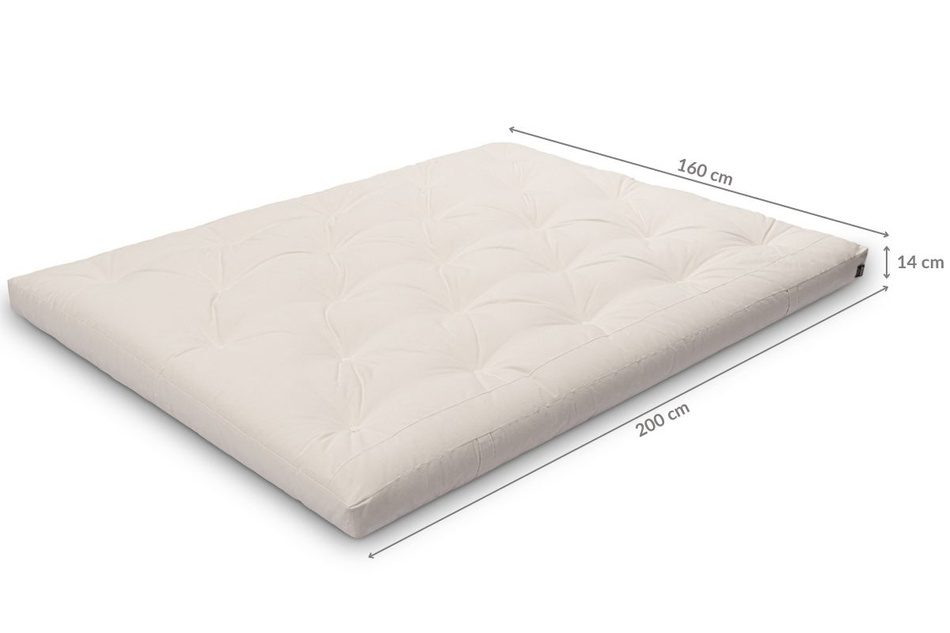 Matelas 160x200 naturel avec latex - Futon Slim Latex - Pascall Bleu