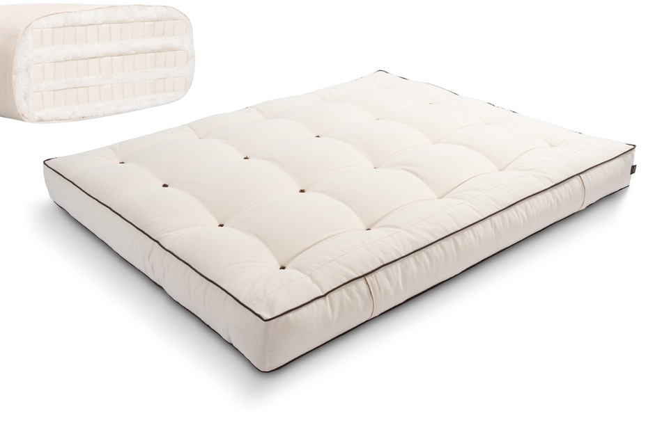 Matelas 180x200 naturel avec latex - Futon Comfort Trio Latex - Pascall Kedro Ecru