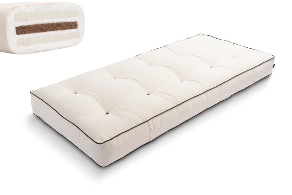 Matelas 90x200 naturel avec coco et 2x latex - Futon Comfort Relax Kedro - Pascall Ecru