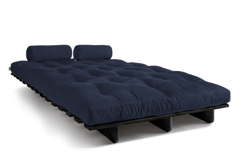 Canapé lit 140x200 - Slim Comfort Black - Pascall Futon Blue Marine