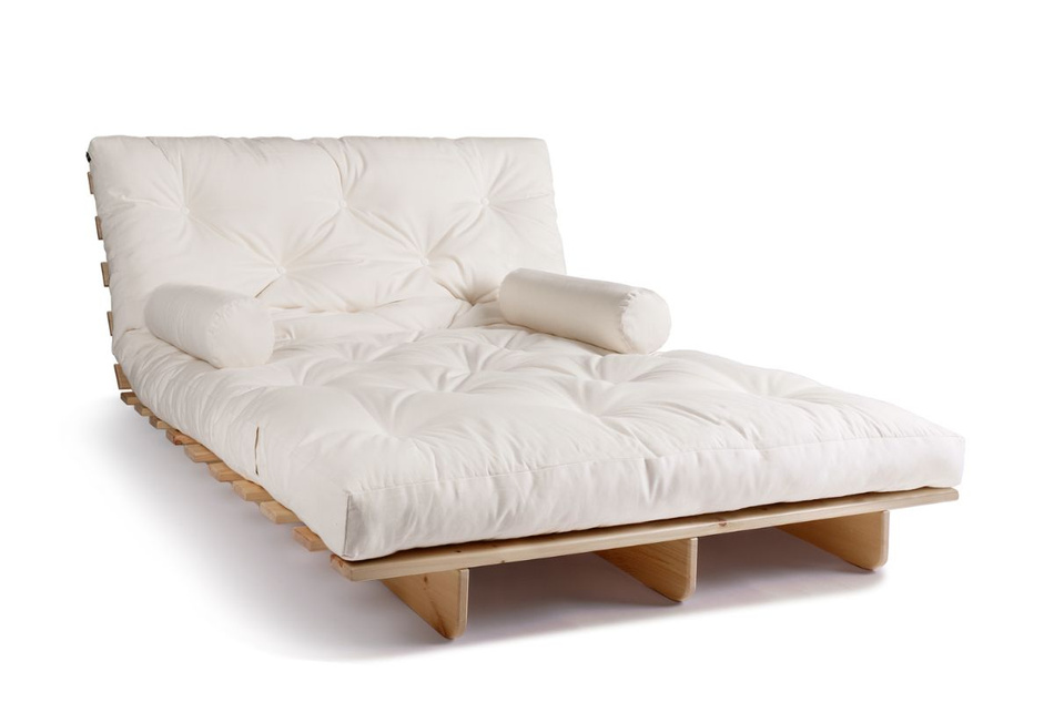 Canapé lit 140x200 - Slim Exclusive Classic - Pascall Futon Ecru