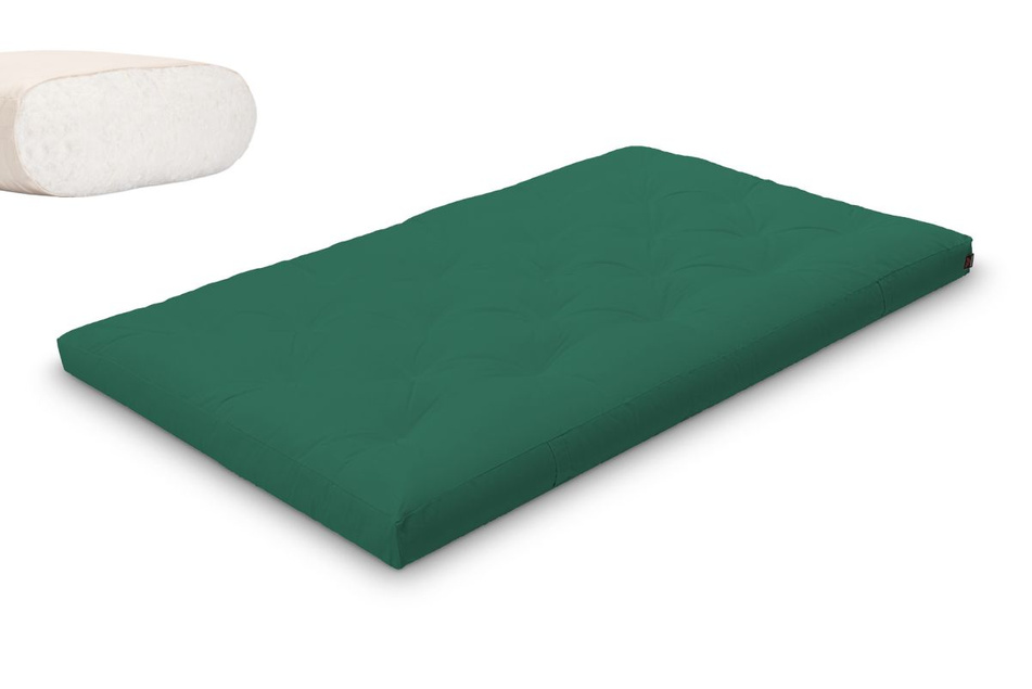 Matelas 120x200 naturel - Futon Slim Natural - Pascall Vert Bouteille