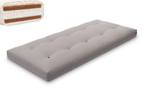 Matelas 90x200 naturel avec de la laine, latex et 2x coco - Futon Comfort Wool Hard - Pascall Gris