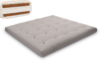 Matelas 200x200 naturel avec de la laine, latex et 2x coco - Futon Comfort Wool Hard - Pascall Gris