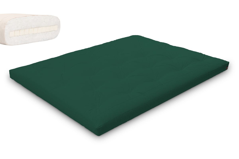 Matelas 160x200 naturel avec latex - Futon Slim Latex - Pascall Vert Bouteille