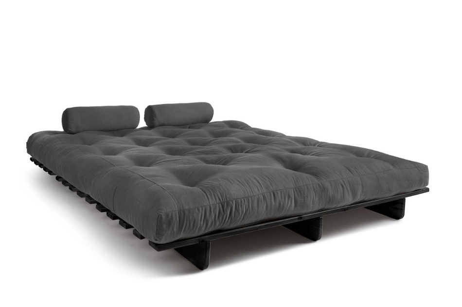 Canapé lit 160x200 - Slim Comfort Black - Pascall Futon Gris