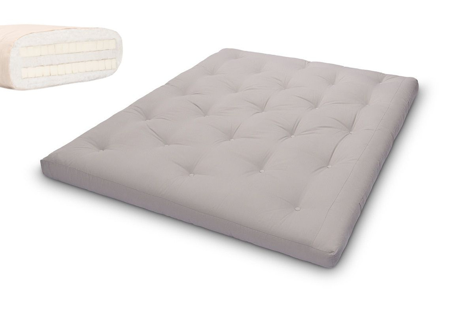 Matelas 160x200 naturel avec latex - Futon Slim Duo Latex - Pascall Gris
