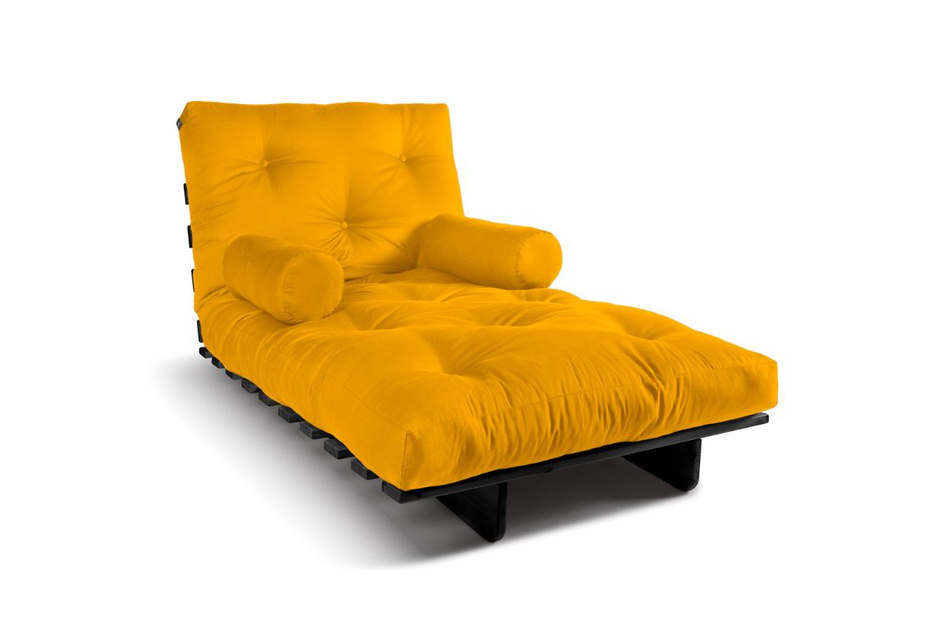 Canapé lit 90x200 - Slim Basic Black - Pascall Futon Jaune